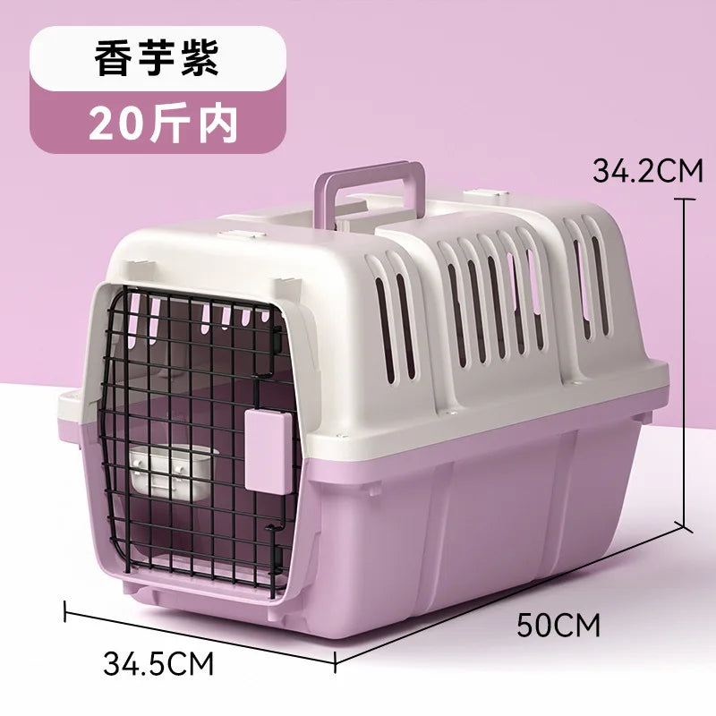 Cage de transport pour chien et chat homologuée pour le transport aérien, portable, pliable, respirante et sécurisée, compatible avec les petits, moyens et grands animaux de compagnie. 
