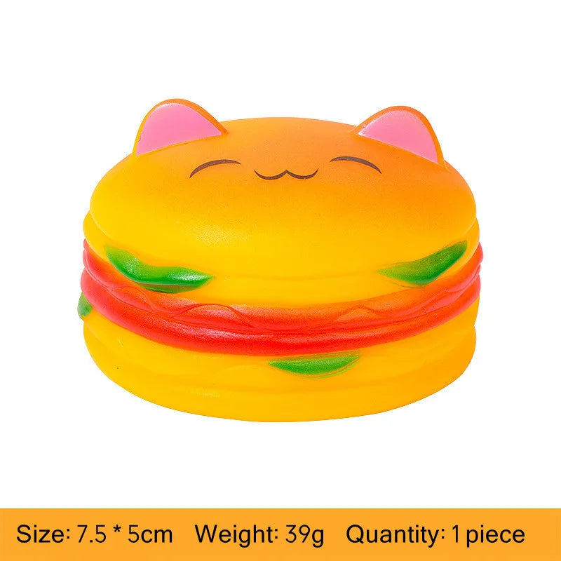 Pet Bite Toys PVC Hamburger Chew Interactive Squeaker Dog Toy Sound Teeth Cleaning Non-toxic Household Animals Dogs