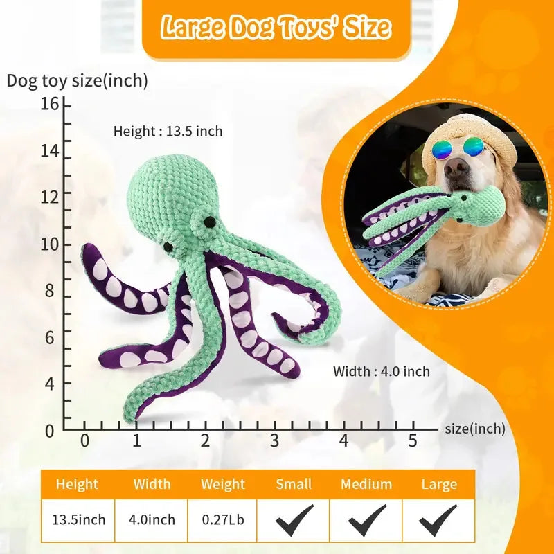 Peluche pour animaux de compagnie (chat/chien) , jouet puzzle interactif en forme de coquillage de pieuvre, résistant aux morsures, pour le nettoyage des dents du chien, accessoires pour animaux. 