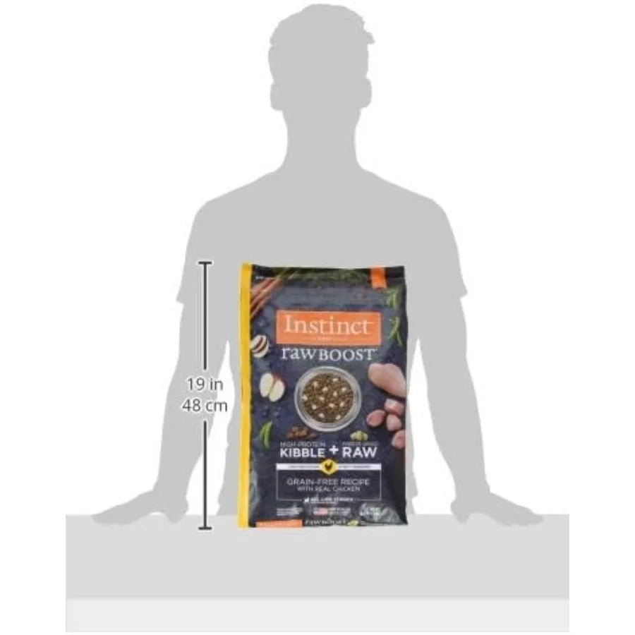 Croquettes naturelles Raw Boost pour chiens, avec morceaux lyophilisés, riches en protéines et sans céréales-Véritable poulet, sac de 4, 5 kg