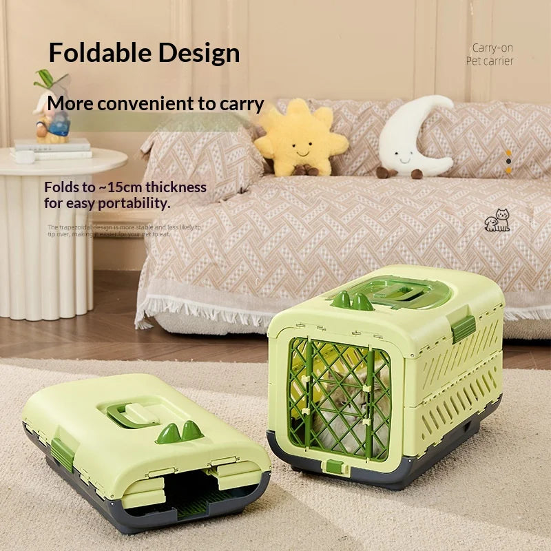Bolsa de transporte dobrável para animais de estimação aprovada por companhias aéreas, grande, portátil, para cães e gatos, caixa de viagem, pronta para carro, mochila de transporte para cães e animais de estimação