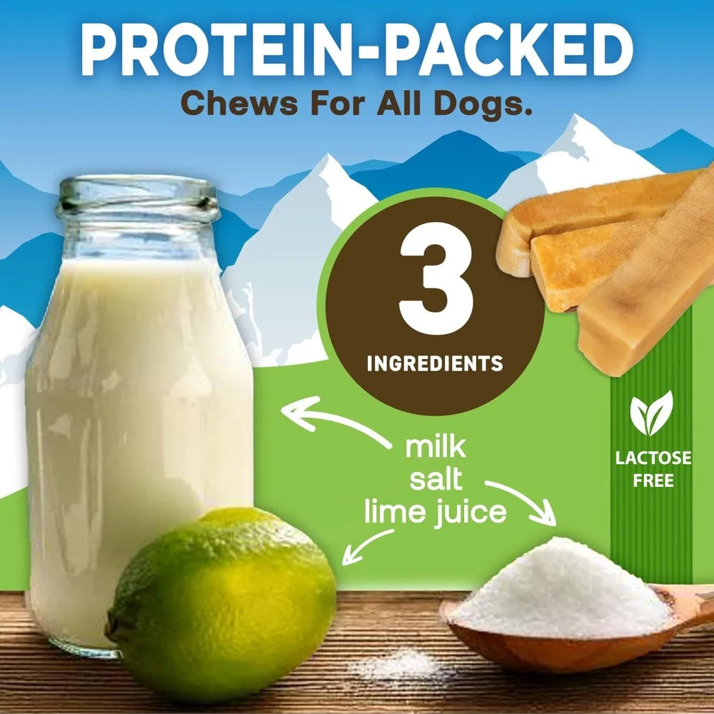 Giant Yak Cheese Dog Chews, 3 lbs - Natural, High Protein Treats for Aggressive Chewers