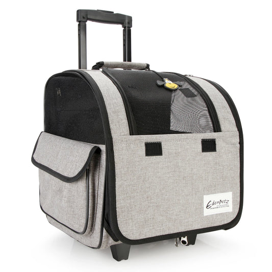 Cochecito Grande para Mascotas Plegable Multifuncional Transporte Aéreo Aprobado Transportín Mochila con Ruedas para Perros Gatos