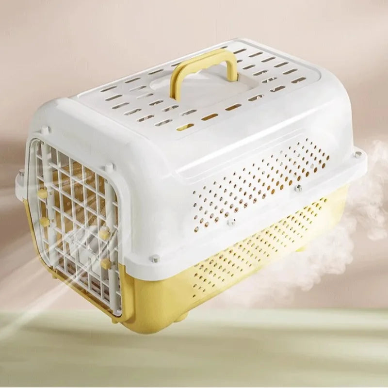 Cage de transport ventilée pour animaux de compagnie (PP) pour petits chats et chiens, homologuée cabine, pour voiture ou avion. 