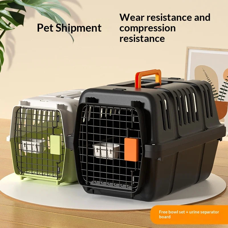 Cage de transport pour chien et chat homologuée pour le transport aérien, portable, pliable, respirante et sécurisée, compatible avec les petits, moyens et grands animaux de compagnie. 