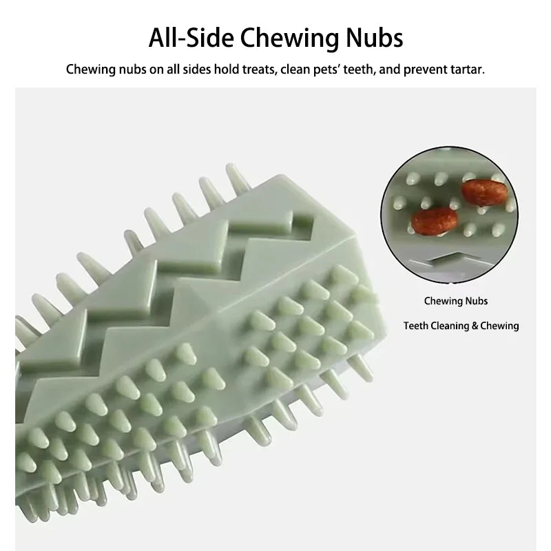 Interactive Leakage Food Pet Toy Hexagonal Shape Dog Cat Molar Stick Tough Chew Toy For Teeth Cleaning Boredom Relief Pet Suppy