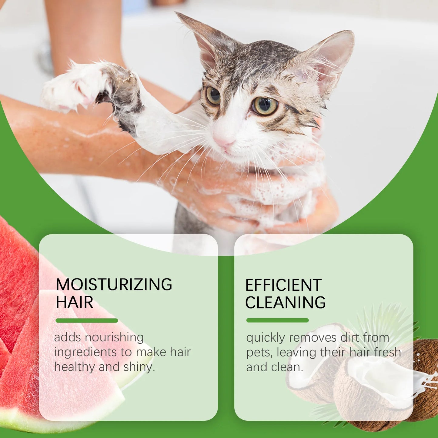 YEGBONG Champú y Acondicionador Refrescante 2 en 1 para Mascotas Alivio Picazón Hidratante Eliminador de Suciedad y Olores Acondicionador Gel de Ducha para Perros