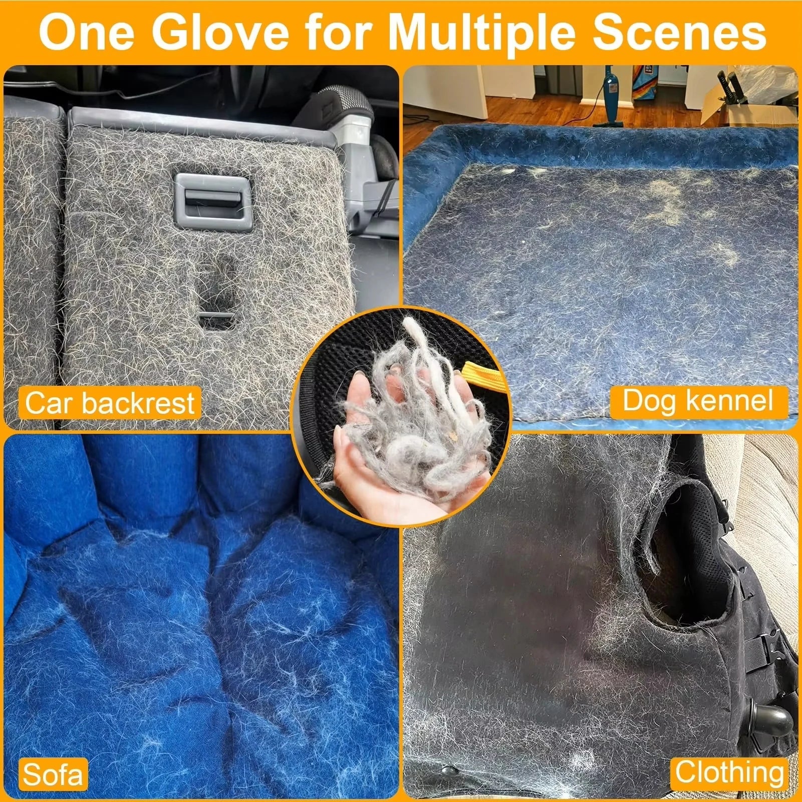 Pet Hair Removal Tool Reusable Static Removal Gloves, Double-Sided Grooming Gloves for Pets, Removes Pet Fur Hair for Carpets Happy Tails Pet Shop Store