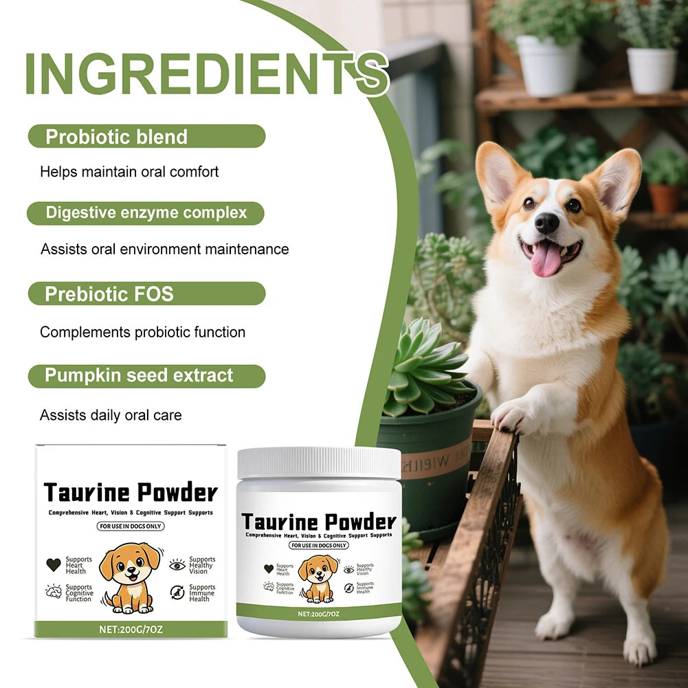 Suplemento suave de taurina canina para el cuidado diario. Apoyo nutricional diario esencial. Apoyo para un envejecimiento saludable.