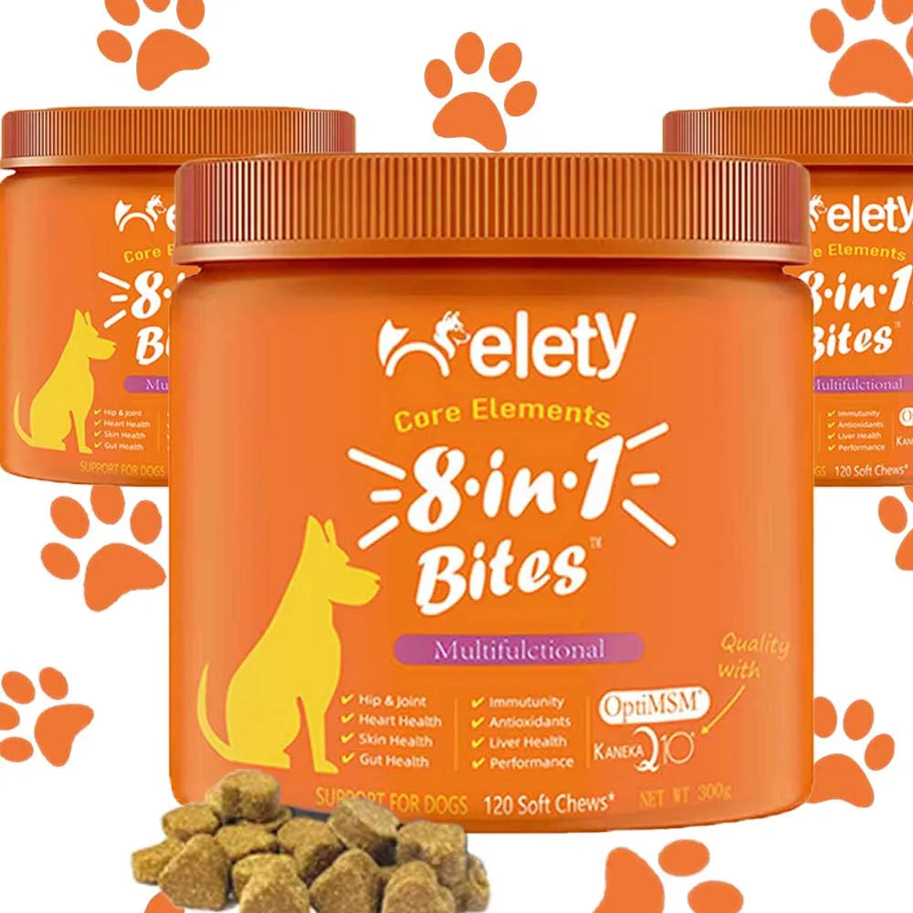 Dog Multivitamin, Chewable Dog Vitamins and Supplements for Hip & Joints, Skin & Coat, Omega 3 Fish Oil for Dogs- Senior & Puppy Happy Tails Pet Shop Store