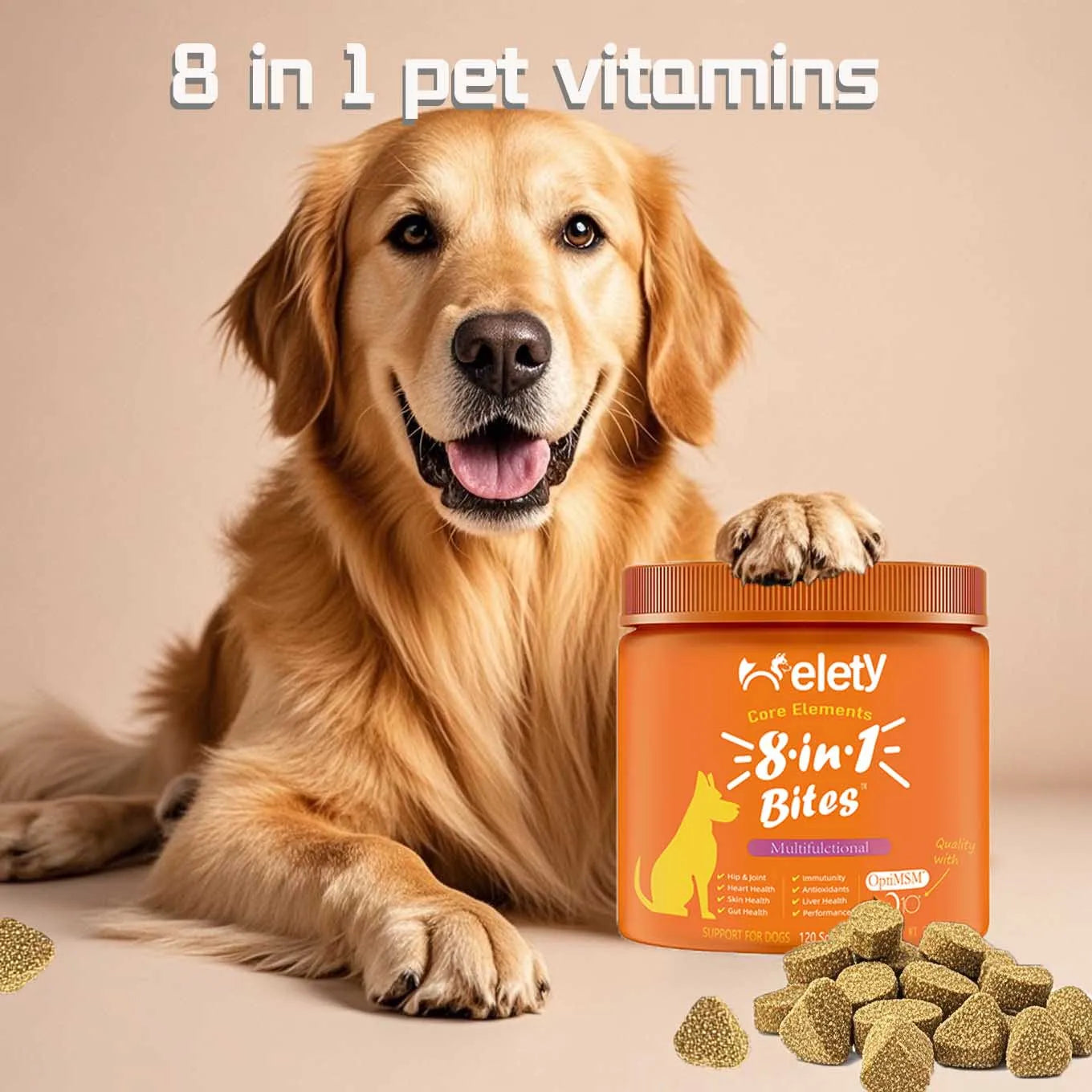 Dog Multivitamin, Chewable Dog Vitamins and Supplements for Hip & Joints, Skin & Coat, Omega 3 Fish Oil for Dogs- Senior & Puppy Happy Tails Pet Shop Store