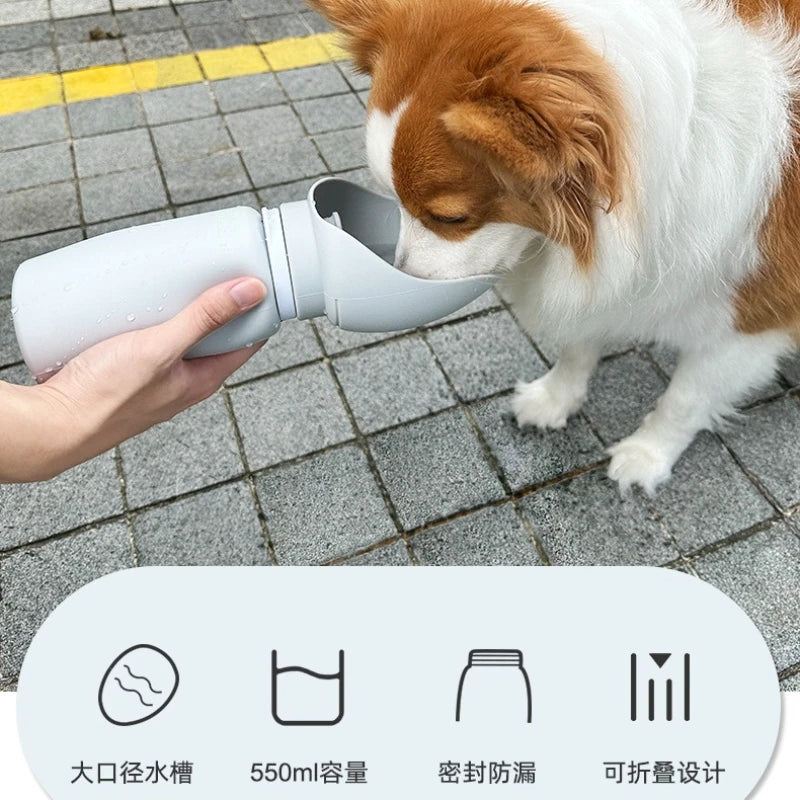 Nuevo vaso de agua de silicona para perros, portátil para exteriores, hervidor plegable de viaje, fuente de agua para perros, suministros para mascotas