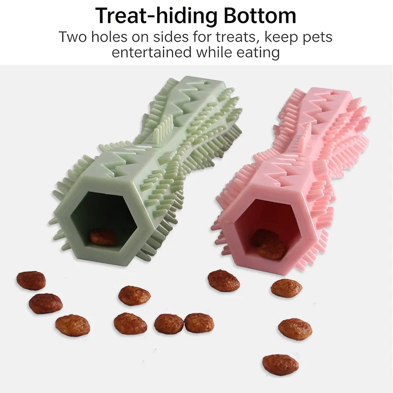 Interactive Leakage Food Pet Toy Hexagonal Shape Dog Cat Molar Stick Tough Chew Toy For Teeth Cleaning Boredom Relief Pet Suppy