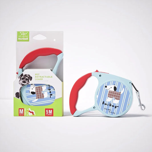 Cartoon Retractable Dog Leash Anti-burst Pull Anti-tangle Anti-escape Portable Outdoor Pet Walking Rope