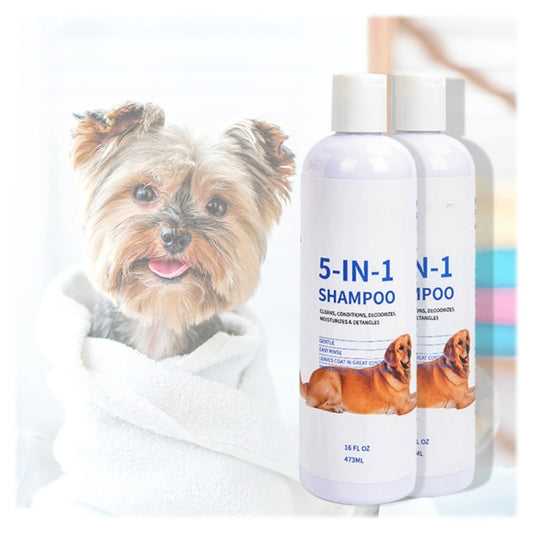 ATUBAN 16 onzas líquidas Champú 5 en 1 para perros con picazón - Champú para perros de piel sensible para perros con mal olor - Champús y acondicionadores para perros