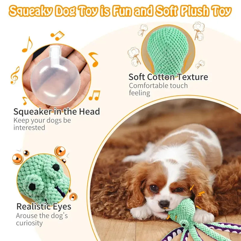 Peluche pour animaux de compagnie (chat/chien) , jouet puzzle interactif en forme de coquillage de pieuvre, résistant aux morsures, pour le nettoyage des dents du chien, accessoires pour animaux. 