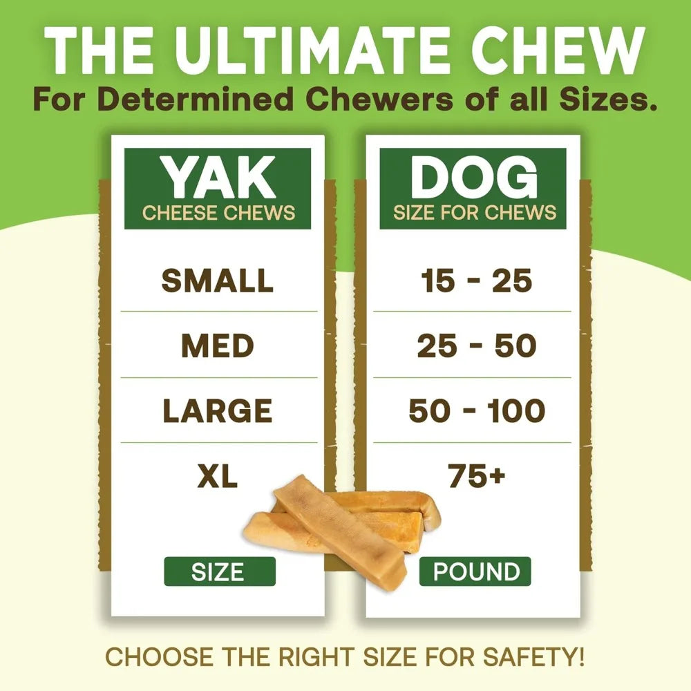 Giant Yak Cheese Dog Chews, 3 lbs - Natural, High Protein Treats for Aggressive Chewers